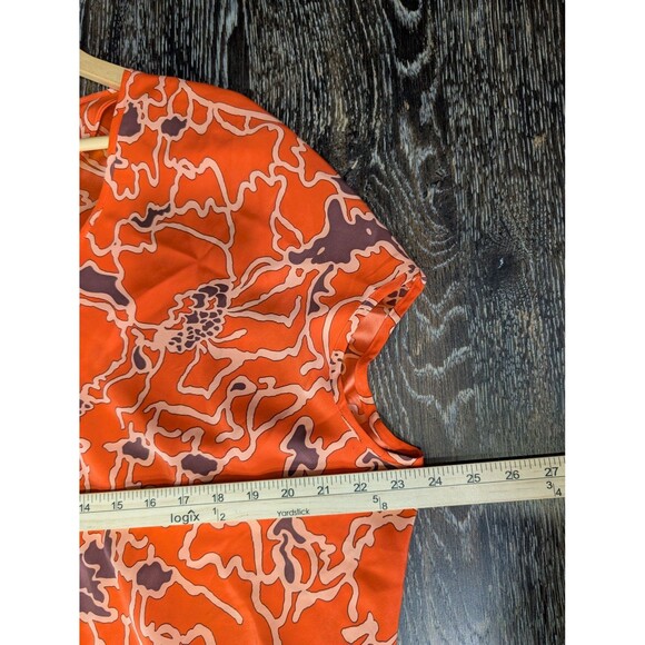 Marie Oliver Dress Womens XS Orange Silk Floral Print - Picture 6 of 7